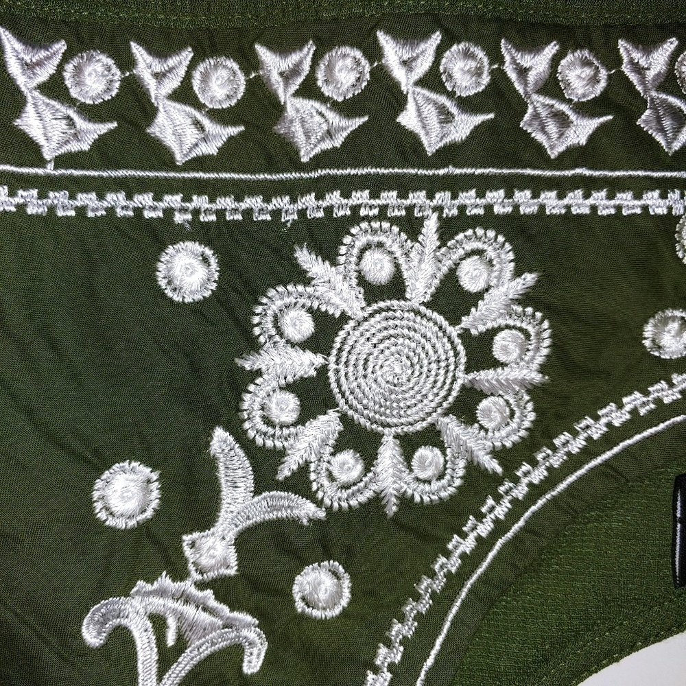 New Directions Olive Tunic with White Embroidery - Picture 7 of 7